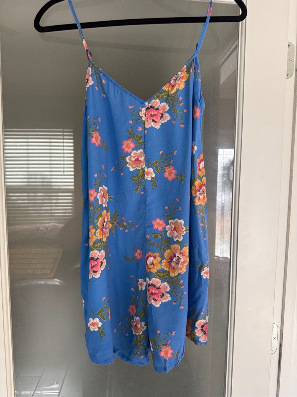 O'Neill Blue Floral Slip Dress with Pink and Yellow Flowers